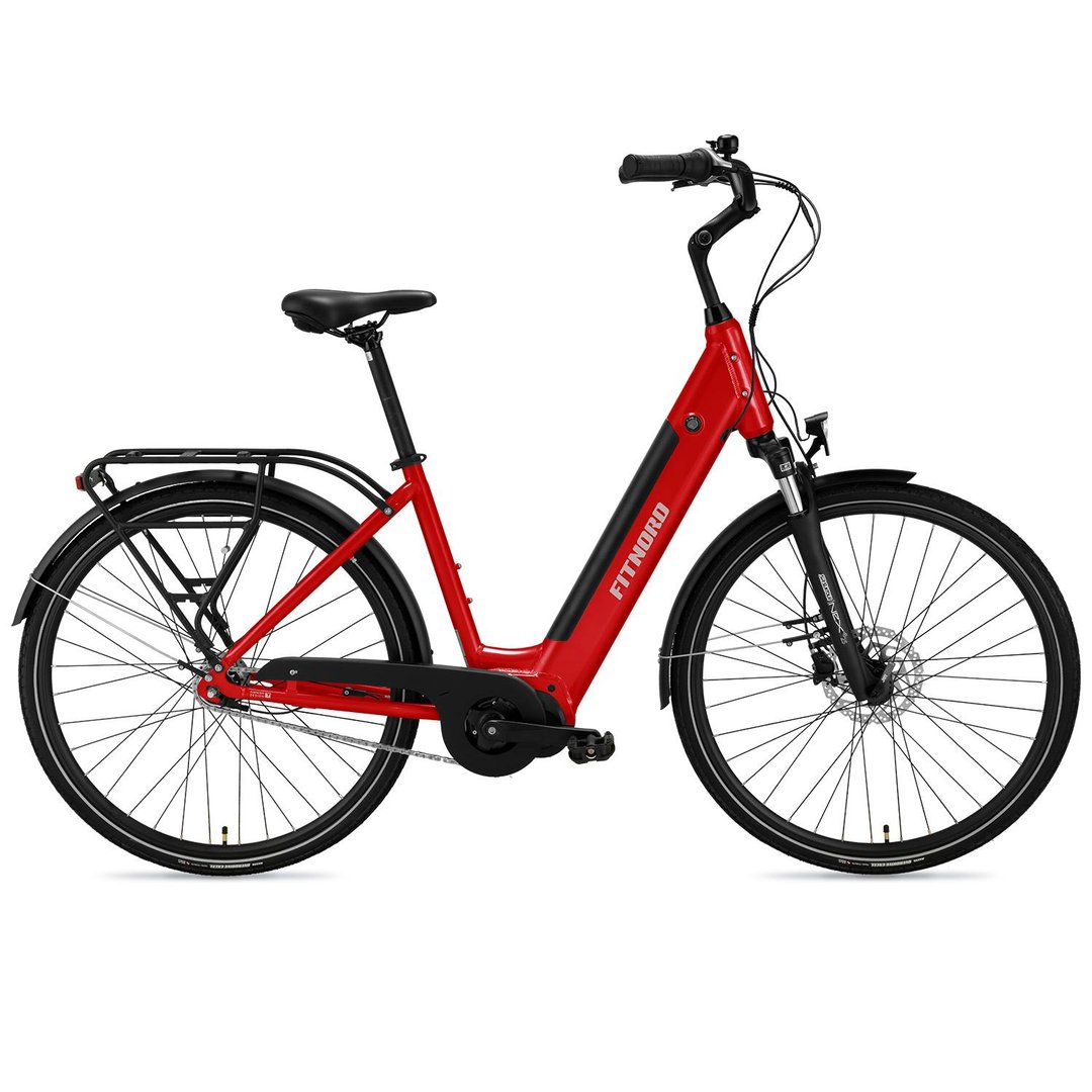 FitNord Classic 500 Elsykkel 2024, rød (630 Wh batteri) - Sportproffen.no