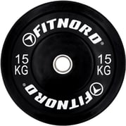 FitNord Vektskive Bumper Black 15 kg