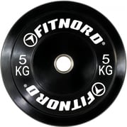 FitNord Vektskive Bumper Black 5 kg