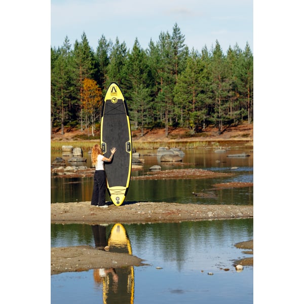 FitNord Aqua Leaf 340 G2 SUP-brettsett, Nordkapp (svart-gul), med karbonfiberåre 2