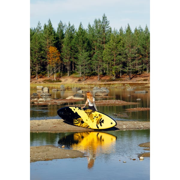 FitNord Aqua Leaf 340 G2 SUP-brettsett, Nordkapp (svart-gul), med karbonfiberåre 3