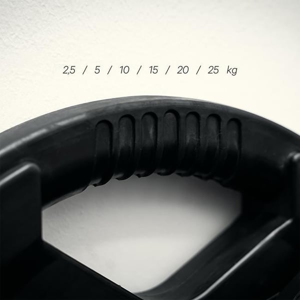 Vektplate 20 kg, FitNord Tri-Grip Svart G2 3