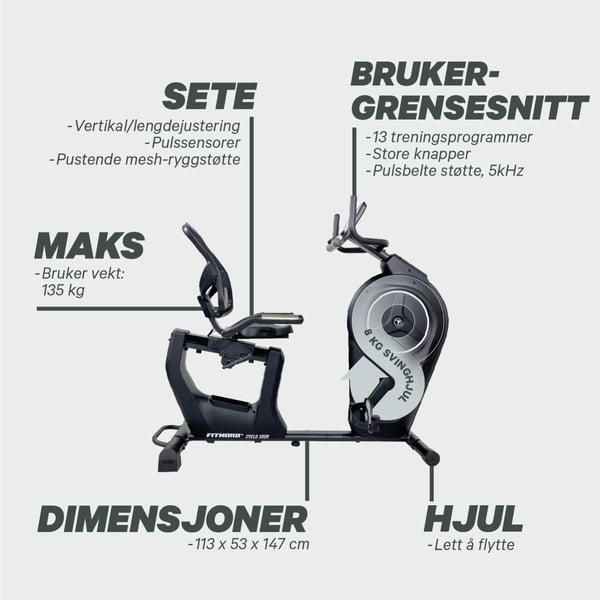 FitNord Cyclo 300R Trimsykkel (Rekumbent) 5