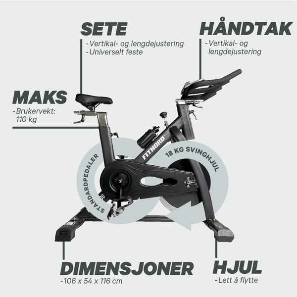 FitNord Racer 200 Spinningsykkel 9