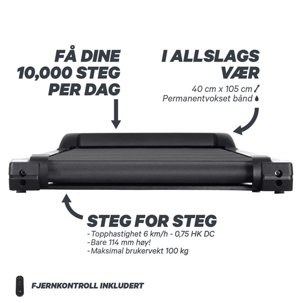 FitNord Walk 100 Gåmølle / Walkingpad *SMØREFRI* 2