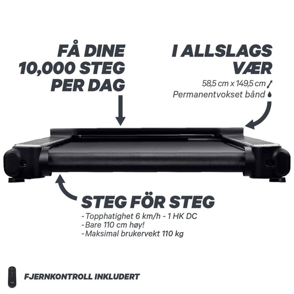 FitNord Walk 300 Gåmølle / Walkingpad *SMØREFRI* 5