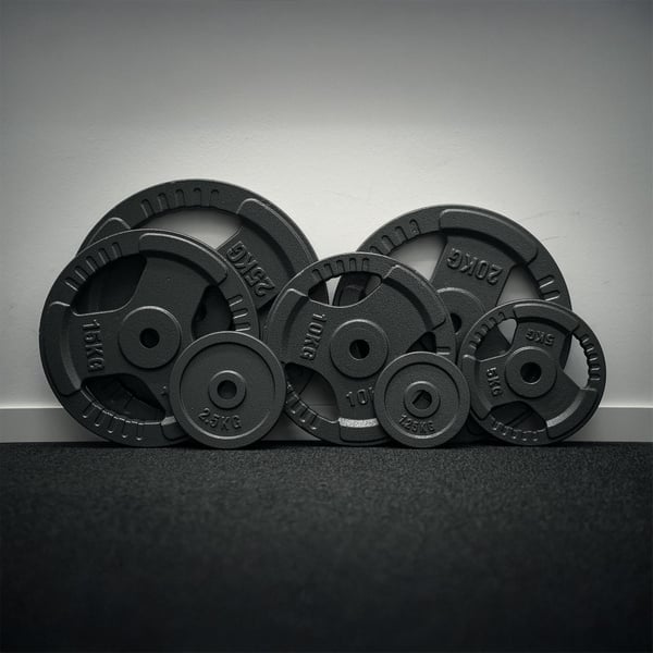 FitNord Vektskive med grep 30 mm, Støpejern 10 kg 5