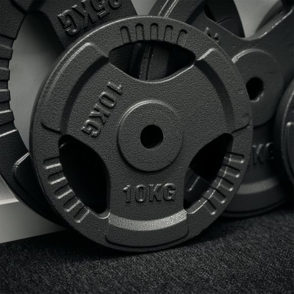 FitNord Vektskive med grep 30 mm, Støpejern 10 kg