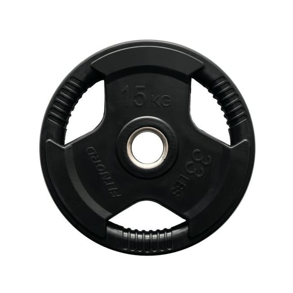 Vektskive 15 kg, FitNord Tri-Grip Svart G2