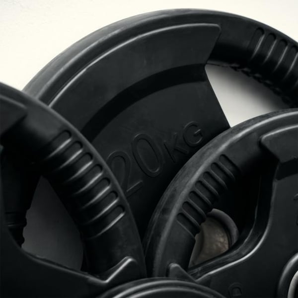 Vektplate 20 kg, FitNord Tri-Grip Svart G2