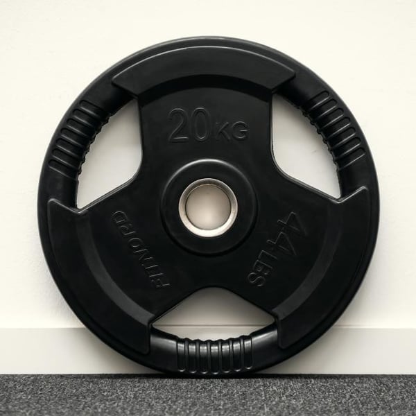 Vektplate 20 kg, FitNord Tri-Grip Svart G2