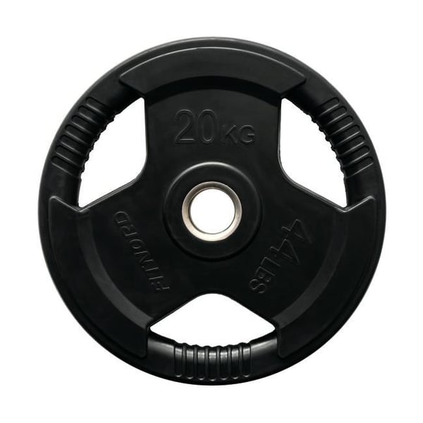 Vektplate 20 kg, FitNord Tri-Grip Svart G2