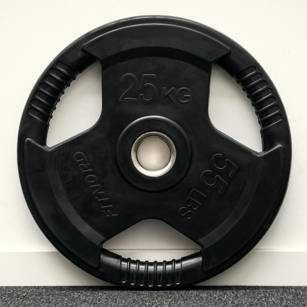 Vektskive 25 kg, FitNord Tri-Grip Svart G2