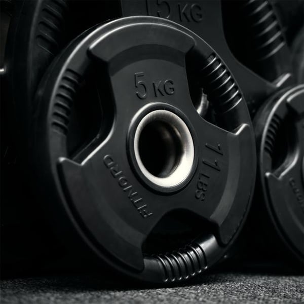 Vektskive 5 kg, FitNord Tri-Grip Svart G2