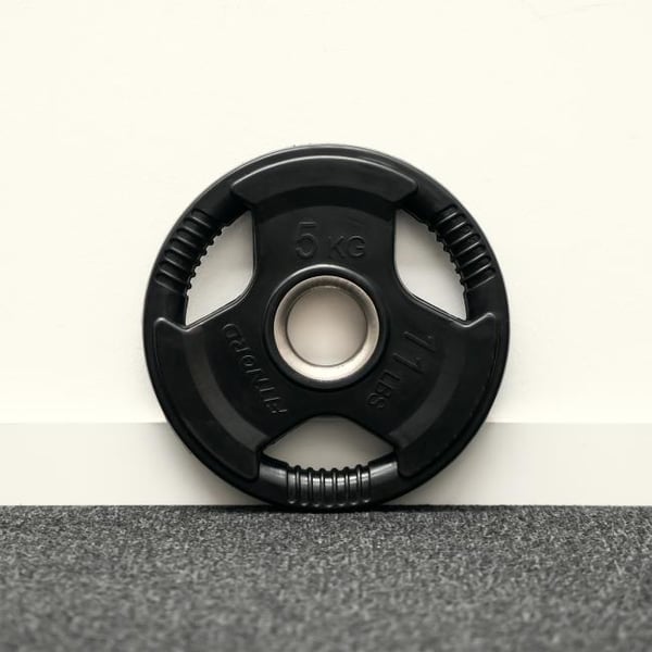 Vektskive 5 kg, FitNord Tri-Grip Svart G2