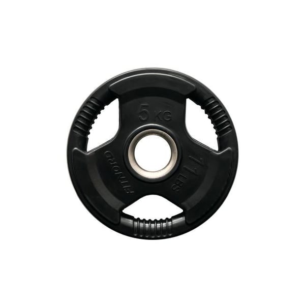 Vektskive 5 kg, FitNord Tri-Grip Svart G2