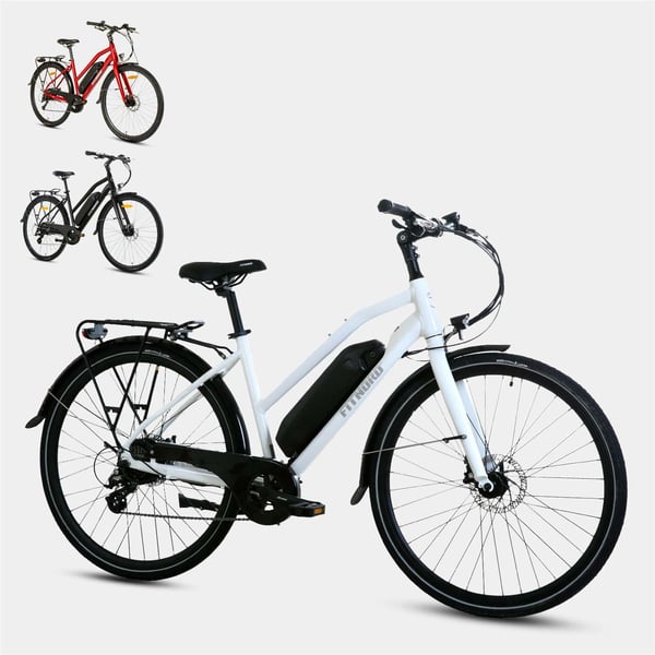 FitNord Ava 200 Elsykkel 2024, hvit (540 Wh batteri/35 Nm)