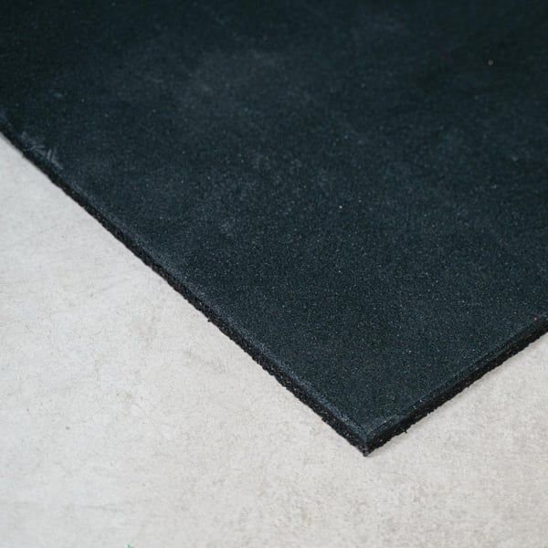 FitNord Gummiplate 1m x 1m x 15mm, svart