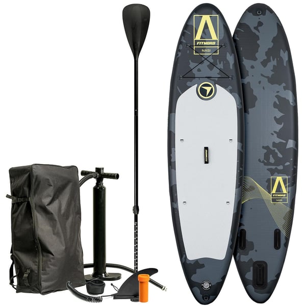FitNord Aqua 300 SUP-brettsett, G2 NÄSI (lime-svart), med aluminiumpadle