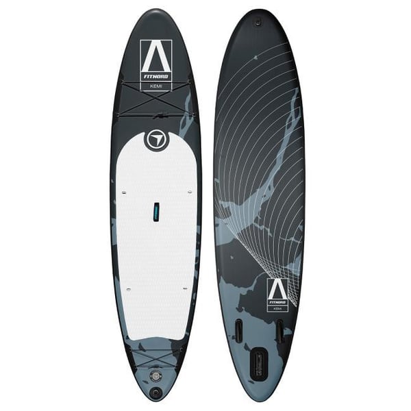 FitNord Aqua 330 SUP-brettsett, G2 KEMI (hvit-svart), med glassfiberåre