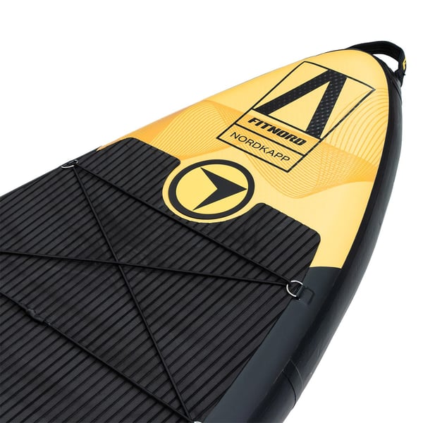 FitNord Aqua Leaf 340 G2 SUP-brettsett, Nordkapp (svart-gul), med karbonfiberåre