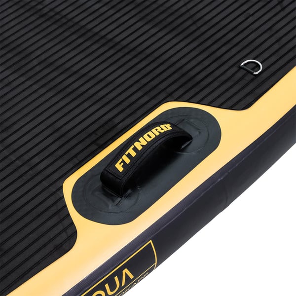 FitNord Aqua Leaf 340 G2 SUP-brettsett, Nordkapp (svart-gul), med karbonfiberåre