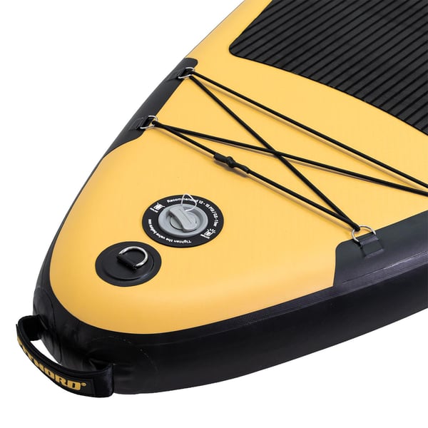 FitNord Aqua Leaf 340 G2 SUP-brettsett, Nordkapp (svart-gul), med karbonfiberåre