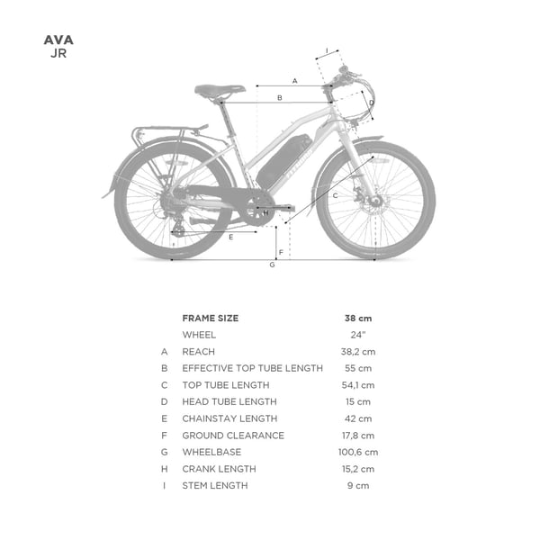 FitNord Ava Jr Elsykkel, hvit (360 Wh batteri)