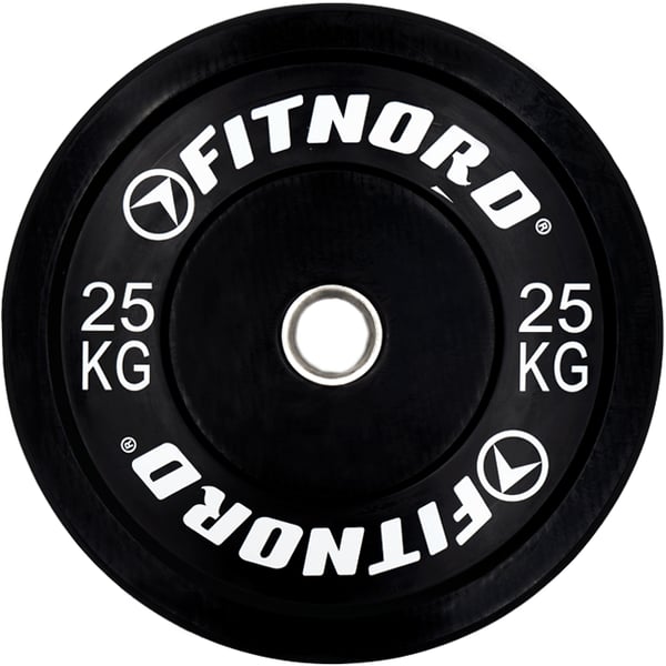 FitNord Vektskive Bumper Black 25 kg