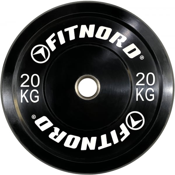 FitNord Vektskive Bumper Black 20 kg