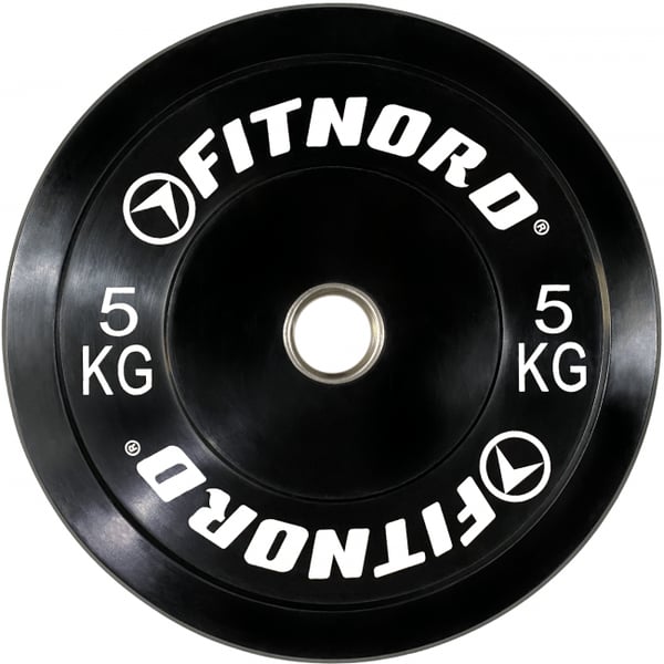 FitNord Vektskive Bumper Black 5 kg
