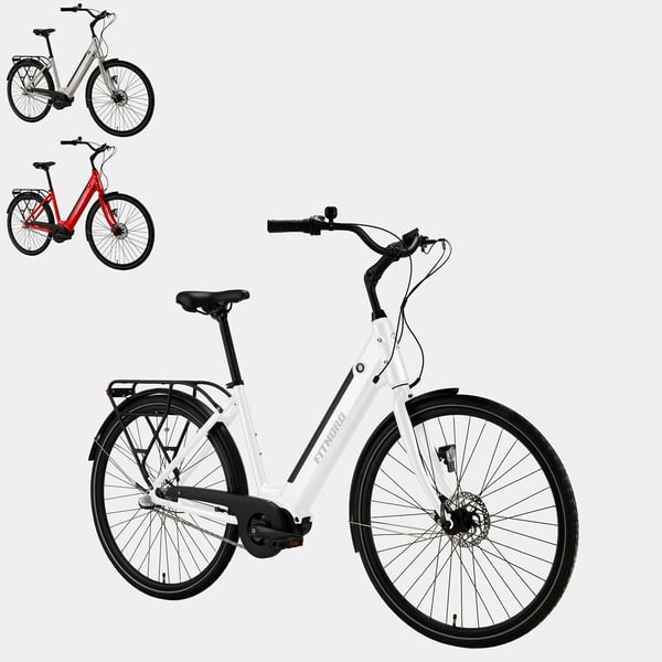 FitNord Classic 300 Elsykkel 2024, hvit (504 Wh batteri/60 Nm)