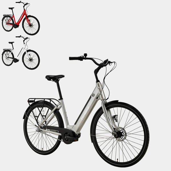 FitNord Classic 300 Elsykkel 2024, sølv (504 Wh batteri/60 Nm)