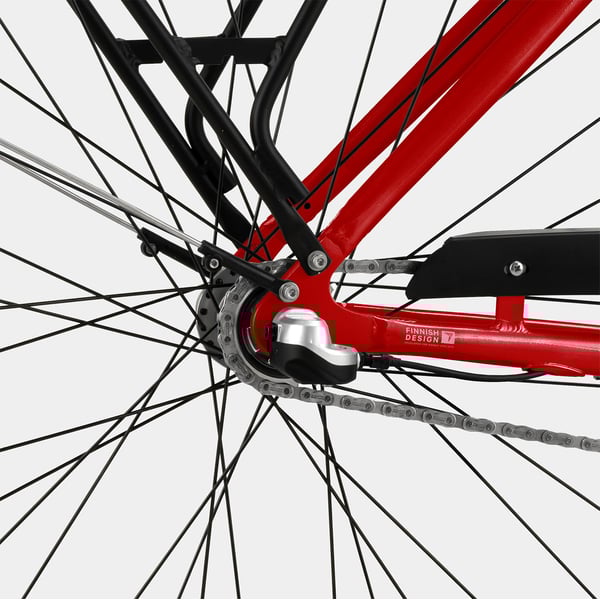 FitNord Classic 300 Elsykkel 2024, rød (504 Wh batteri/60 Nm)
