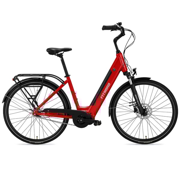 FitNord Classic 500 Elsykkel 2024, rød (630 Wh batteri/80 Nm)