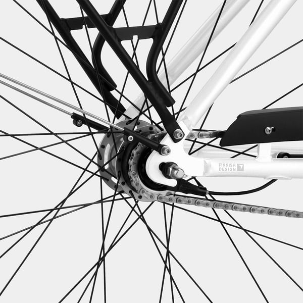 FitNord Classic 500 Elsykkel 2024, hvit (630 Wh batteri/80 Nm)