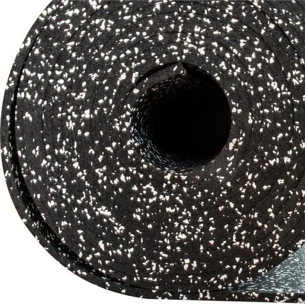 FitNord Gummimatte svart 4 mm (10 m rull) med hvite prikker