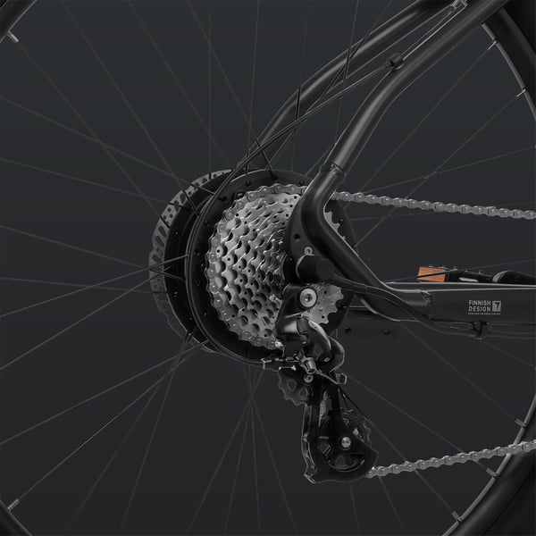FitNord Ranger 200 Terrengelsykkel 2024, svart (540 Wh batteri/45 Nm)