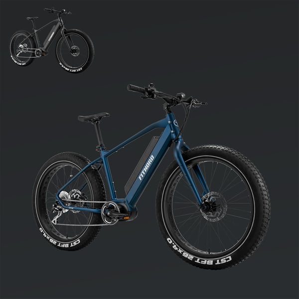 FitNord Rumble 500 Elfatbike 2024, blå (720 Wh batteri/80 Nm)