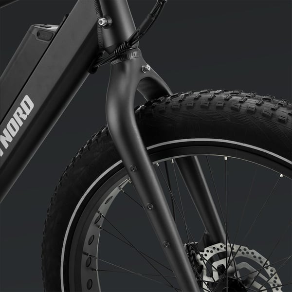 FitNord Rumble 500 Elfatbike 2024, svart (720 Wh batteri/80 Nm)
