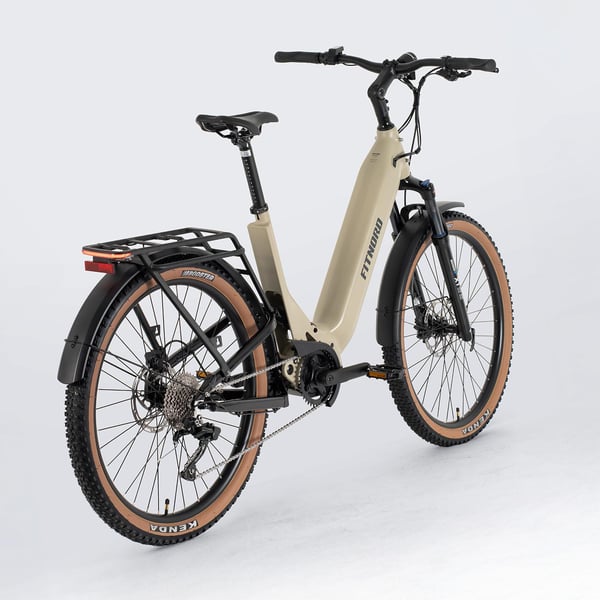 FitNord Venture 700FS DesertMax Elsykkel, matt sand, ramme 48 cm, dekk 27,5", batteri 720 Wh