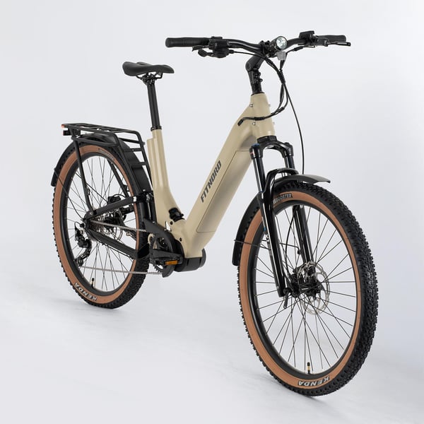 FitNord Venture 700FS DesertMax Elsykkel, matt sand, ramme 48 cm, dekk 27,5", batteri 720 Wh
