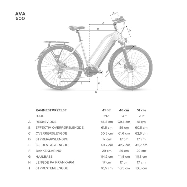 FitNord Ava 500 Elsykkel 2024, svart (612 Wh batteri/80 Nm)