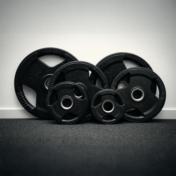 Vektskive 15 kg, FitNord Tri-Grip Svart G2