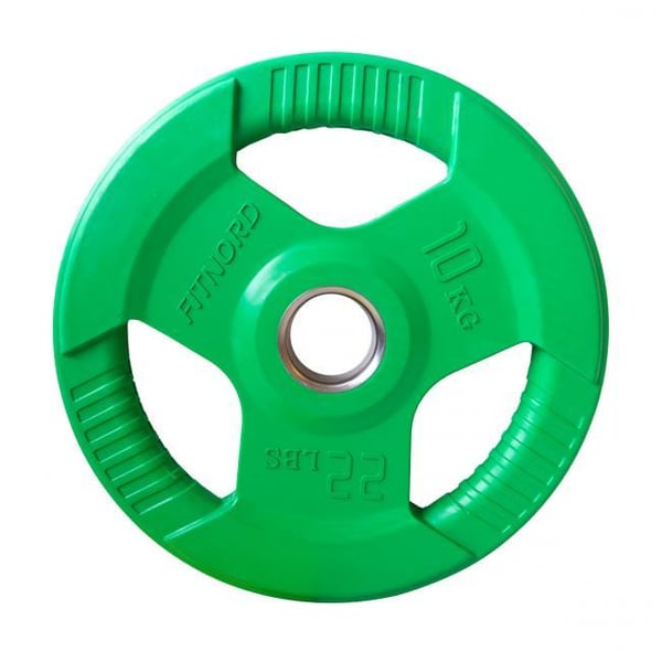 FitNord Vektskive 10 kg, Tri Grip Olympic