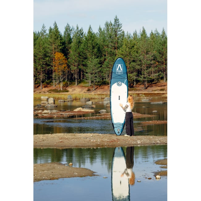 FitNord Aqua 330 SUP-brettsett, G2 KEMI (hvit-svart), med glassfiber&aring;re