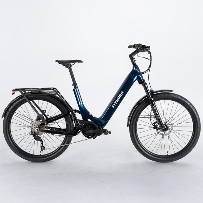 FitNord Ava 700FS NightSky Elsykkel, m&oslash;rkebl&aring;, ramme 48 cm, dekk 27,5", batteri 720 Wh