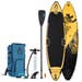 FitNord Aqua Leaf 340 G2 SUP-brettsett, Nordkapp (svart-gul), med karbonfiberåre
