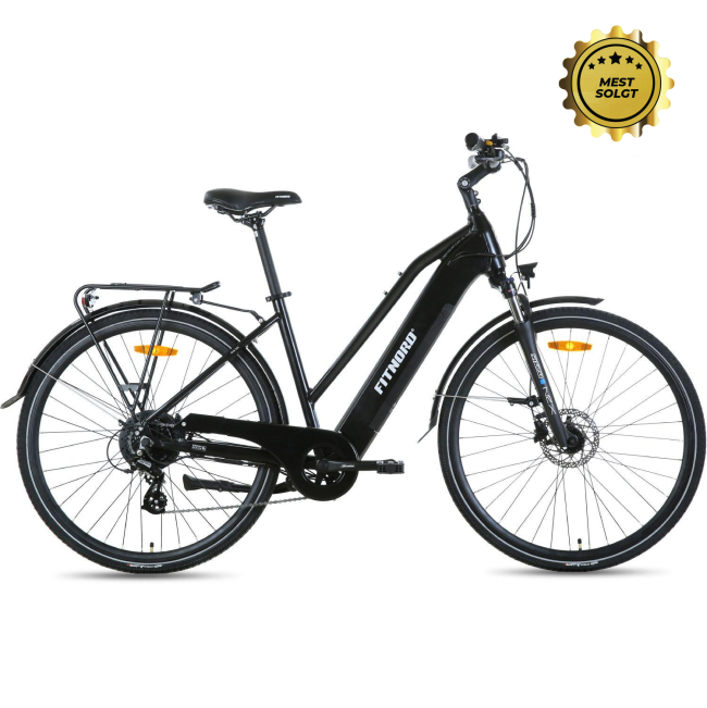 FitNord Ava 300 elsykkel, svart (720 Wh batteri/45 Nm)