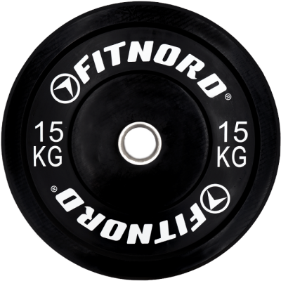 FitNord Vektskive Bumper Black 15 kg